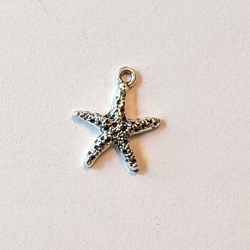 Small Textured Starfish Charm Antique Silver - Image 3