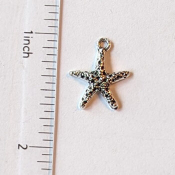 Small Textured Starfish Charm Antique Silver - Image 2