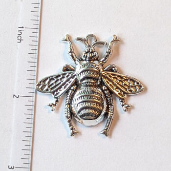 Large Bee Pendant Antique Silver - Image 2