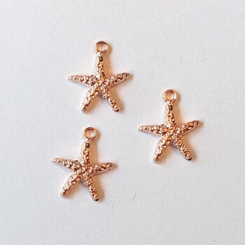 Small Textured Starfish Charm Rose Gold