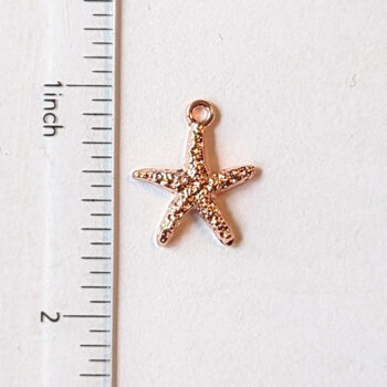 Small Textured Starfish Charm Rose Gold - Image 3