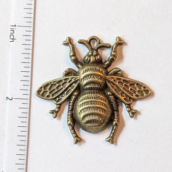 Large Bee Pendant Antique Bronze - Image 2