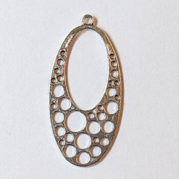 Large Oval Pendant Antique Silver