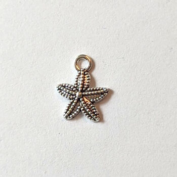 Small Double Sided Starfish Charm Antique Silver - Image 3