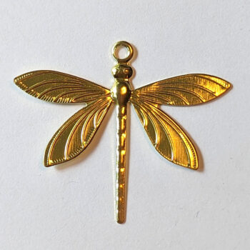 Large Filigree Lightweight Dragonfly Pendant Gold