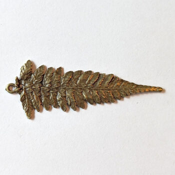 Large Long Leaf Pendant Antique Bronze