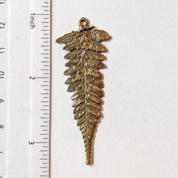 Large Long Leaf Pendant Antique Bronze - Image 2