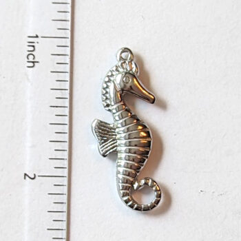 Stainless Steel Double Sided Seahorse Charm Silver - Image 3