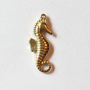 Stainless Steel Double Sided Seahorse Charm Gold - Image 3