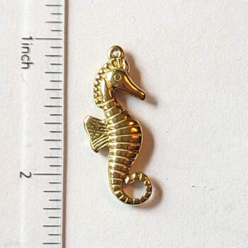 Stainless Steel Double Sided Seahorse Charm Gold - Image 2