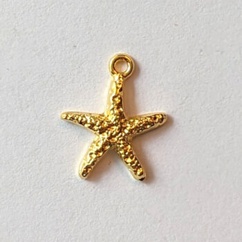 Small Textured Starfish Charm Gold - Image 2