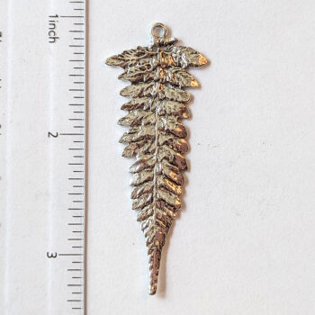 Large Long Leaf Pendant Antique Silver - Image 2