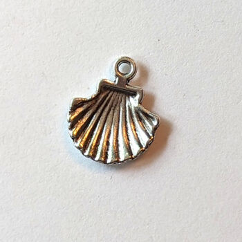 Scallop Sea Shell Charm Antique Silver - Image 3