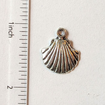 Scallop Sea Shell Charm Antique Silver - Image 2