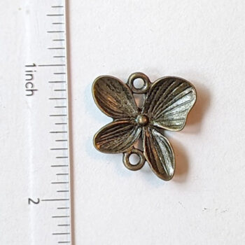 Orchid Flower Connector / Pendant Antique Bronze - Image 2