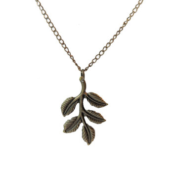 Leaf Branch Antique Bronze Necklace