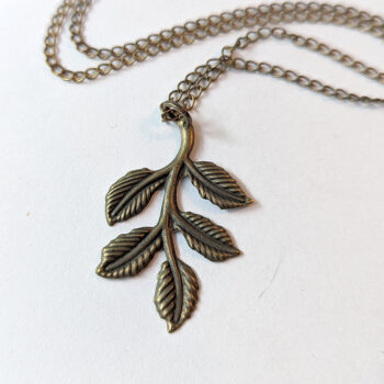 Leaf Branch Antique Bronze Necklace