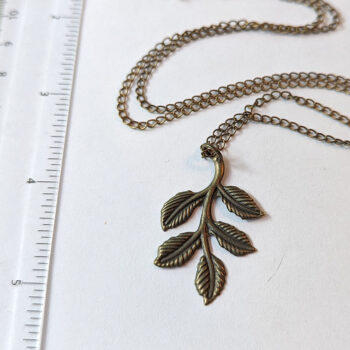 Leaf Branch Antique Bronze Necklace - Image 2