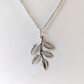 Leaf Branch Silver Necklace