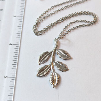 Leaf Branch Silver Necklace - Image 2