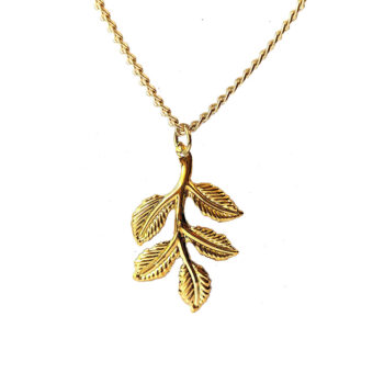 Leaf Branch Gold Necklace