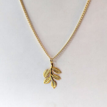 Leaf Branch Gold Necklace - Image 4