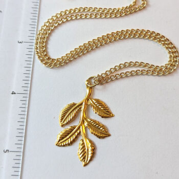 Leaf Branch Gold Necklace - Image 2