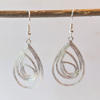 Silver Multi Teardrop Modern Earrings