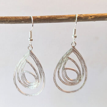 Silver Multi Teardrop Modern Earrings - Image 3