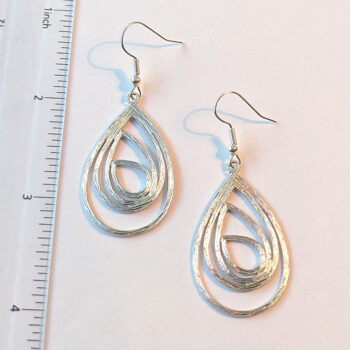 Silver Multi Teardrop Modern Earrings - Image 2