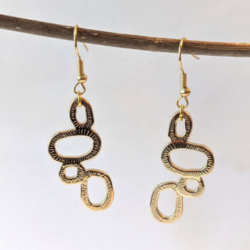 Gold Irregular Shape Modern Style Earrings - Image 3