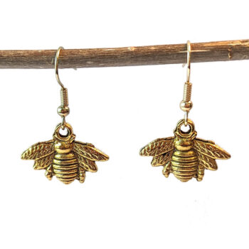 Antique Gold Bee Earrings