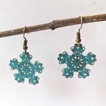 Antique Bronze Patina Filigree Earrings