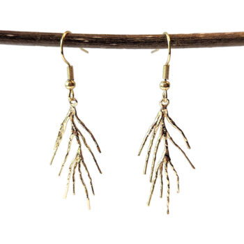 Gold Wild Branches Branch Earrings