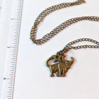 Taurus Zodiac Charm Antique Bronze Necklace - Image 2