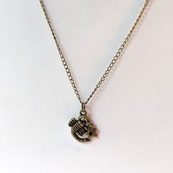 Scorpio Zodiac Charm Antique Bronze Necklace - Image 4