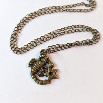 Scorpio Zodiac Charm Antique Bronze Necklace - Image 3