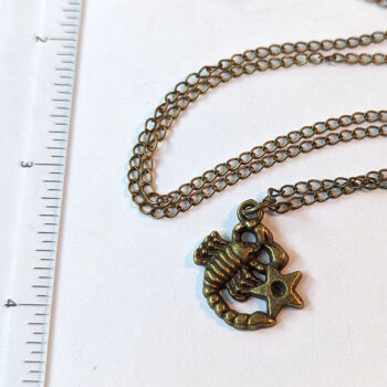 Scorpio Zodiac Charm Antique Bronze Necklace - Image 2