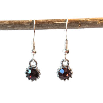 February Birthstone Faceted Purple Rhinestone Earrings