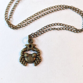 Cancer Zodiac Charm Antique Bronze Necklace - Image 3