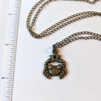 Cancer Zodiac Charm Antique Bronze Necklace - Image 2