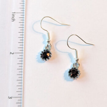 February Birthstone Faceted Purple Rhinestone Earrings - Image 2