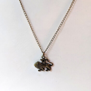 Leo Zodiac Charm Antique Bronze Necklace - Image 4