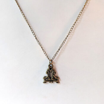 Gemini Zodiac Charm Antique Bronze Necklace - Image 4