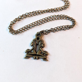 Gemini Zodiac Charm Antique Bronze Necklace - Image 3