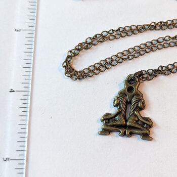 Gemini Zodiac Charm Antique Bronze Necklace - Image 2