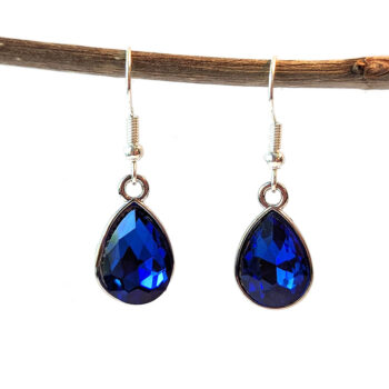 December Birthstone Lake Blue Rhinestone Teardrop Earrings