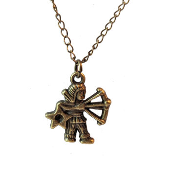 Sagittarius Zodiac Charm Antique Bronze Necklace