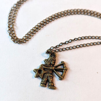 Sagittarius Zodiac Charm Antique Bronze Necklace - Image 3