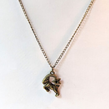 Capricorn Zodiac Charm Antique Bronze Necklace - Image 4